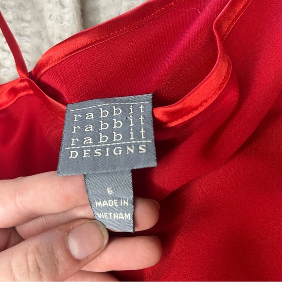 Rabbit Rabbit Rabbit Red Asymmetrical One-Shoulder Sundress - Picture 7 of 10